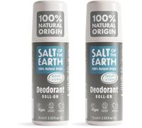 Desodorante natural en roll-on para hombre Salt of the Earth - Vétiver y cítricos - Vegano, certificado por Leaping Bunny, fabricado en el Reino Unido - 75ml (Paquete de 2)