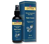 Desodorante natural en spray Night Queen de Sattva Ayurveda - Sin alcohol, suave para la piel, sin aluminio, aroma seductor para mujeres, spray corporal con extractos de plantas, desodorante para