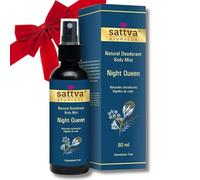 Desodorante natural en spray Night Queen de Sattva Ayurveda - Sin alcohol, suave para la piel, sin aluminio, aroma seductor para mujeres, spray corporal con extractos de plantas, desodorante para