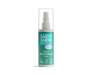 Desodorante natural en spray para pies Salt of the Earth - Menta refrescante y árbol del té - Vegano, aprobado por Leaping Bunny, fabricado en el Reino Unido - 100ml