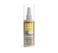 Desodorante natural en spray Salt of the Earth, ámbar y sándalo - Vegano, certificado por Leaping Bunny, ingredientes 100% de origen natural - 100ml