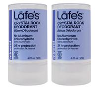 Desodorante natural Lafe's | Desodorante natural de roca mineral cristalina sin perfume | 118 g | Paquete de 2