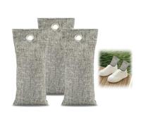 Desodorante natural para zapatos - Set de 3 bolsas de 75 g con carbón activado - Neutraliza olores y absorbe humedad - Ideal para pies sudorosos - Sin fragancias, ecológico y reutilizable