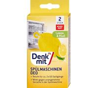 Desodorante para lavavajillas Freshness limón, 2 piezas - Marca DM Alemania - Compatible con denkmit t - Spülmaschinen-Deo Zitronen-Frische, 2 St