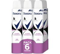 Desodorante REXONA mujer Invisible Antimanchas Spray 200ml - 6 unidades