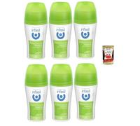 Desodorante roll-on de Infasil, frescura dinámica, sin alcohol, eficaz hasta 24 horas, Desodorante roll-on 6 x 50 ml + Polpa italiana Gourmet 400 g