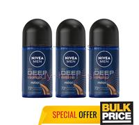Desodorante roll-on Nivea Men Deep Espresso Black Carbon con protección...