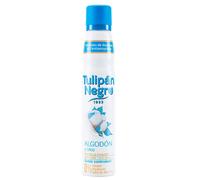 Tulipán Negro Desodorante Spray Algodón y Talco 200 ml, 0% Sales de Aluminio, Absorbe la Humedad