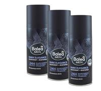Desodorante y spray corporal para hombres "Dark Elegance" de Balea en paquete de 3 (3 x 150 ml) | Desodorante en spray sin aluminio | Fragancia irresistible de ámbar y bergamota