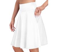 Desol Faldas de tenis y golf de 20 pulgadas para mujer, con pantalones cortos y bolsillos, cintura alta, atlética, casual, para entrenamiento, Blanco, XXL