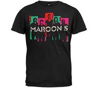Desolate Rockabilia Maroon 5 Photo Blocks Slim Fit T-shirt