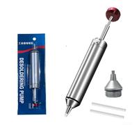 Desoldadura, 15 cm Metal Soldadura Sucker Herramienta con Boquilla de Silicona Resistente al Calor, Succión de Vacío de Alta Presión para Reparación de PCB e Ingeniería Electrónica (plata)