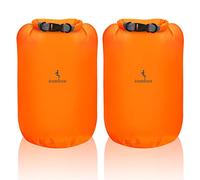 Desoto Bolsa Impermeable - Juego de 2 Bolsas Secas 10L/20L/40L/70L, Ligeras Bolsas Secas para Deportes Acuáticos al Aire Libre, Cierre de Seguridad, para Kayak/Rafting/Natación (Naranja,10L)