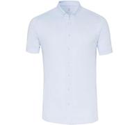 DESOTO Camisa de media manga de algodón mercerizado, no necesita planchado. Color azul claro. L