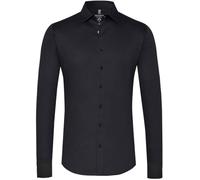 Desoto Camisa moderna Kent marrón - Talla - Hombre - Ropa - Corte ajustado - Algodón sin planchado - Perfecto para otoño e invierno, Piqué negro, M