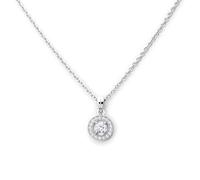 Desotos DESOJ-NL0028 - Collar para mujer, plata de ley 925, colgante de bola rodiada, 45 cm, Eine Grösse, Plata esterlina, No es una piedra preciosa