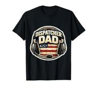 Despachador de la Bandera Estadounidense Dad 911 First Responder Father USA Camiseta