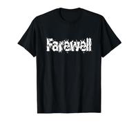 Despedida Adiós Cuídate Diseño de Texto Blanco Camiseta gráfica económica, Hombre, Negro, XL