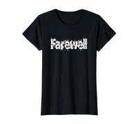 Despedida Adiós Cuídate Diseño de Texto Blanco Camiseta gráfica económica, Mujer, Negro, M