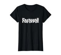 Despedida Adiós Cuídate Diseño de Texto Blanco Camiseta gráfica económica, Mujer, Negro, S