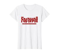 Despedida Adiós Cuídate Diseño de Texto Camiseta gráfica económica, Mujer, Blanco, S
