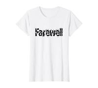 Despedida Adiós Cuídate Diseño de Texto Camiseta gráfica económica, Mujer, Blanco, S