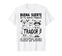 Despedida Compañero Trabajo Cambio De Trabajo Traidor Colega Camiseta gráfica económica, Hombre, Blanco, M