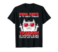 Despedida Compañero Trabajo Traidor Cambio De Trabajo Colega Camiseta gráfica económica, Hombre, Negro, M