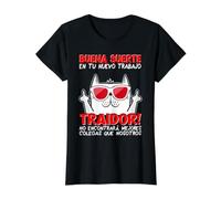 Despedida Compañero Trabajo Traidor Cambio De Trabajo Colega Camiseta gráfica económica, Mujer, Negro, L
