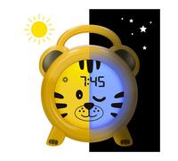 Alecto BC100TIGER - Despertador Educativo para niños - Entrenador de sueño Infantil - Aprender a Dormir y Despertar con LED Despertador Infantil - Amarillo