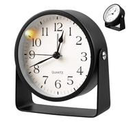 Despertador analógico sin tictac, clásico despertador analógico con luz, despertador sin tictac, despertador de diseño analógico, relojes de mesa, reloj de mesa analógico para mesita de noche,