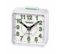 Casio - Despertador de mesa TQ-140-7EF en resina ligera y compacta, alarma sonora precisa (±20 seg/mes), ideal para hogar, oficina o viaje - 57 × 57 × 33 mm, 65 g