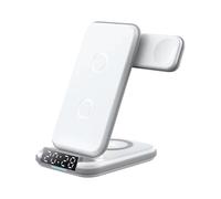 Despertador con carga inalámbrica, alarma dual para personas con sueño pesado, reloj de noche para adultos