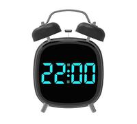 Despertador de alto volumen - Pantalla LED digital con diseño de campana bimetálica, alarma extra ruidosa | Reloj de viaje portátil Còn dispositivo de despertar en la mesita de noche para dormir
