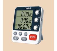 Despertador de Cocina Digital, Temporizador de Huevos de 3 Canales, con Soporte, Temporizador de Cocina con Magnético, 3 Niveles de Volumen, Temporizadors Inteligente para Cocinar, Hornear, Deportes