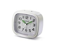 Despertador de mesilla, Reloj Despertador analógico de Cuarzo silencioso con luz, sin tictac, Reloj de Mesa Sencillo con función de repetición, Adecuado para dormitorios, escritorios, Viajes...