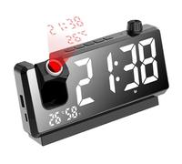 Despertador De Proyección - Proyector De Alarma Digital, Reloj De Proyección LED | Relojes De Proyección Inteligentes Con Pantalla Led HD, Proyector De Reloj Digital Giratorio De 180 Grados, Decoració