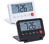 Despertador digital de viaje: despertador digital LCD, mini despertador multifunción con calendario, indicador de temperatura, función de repetición, reloj de mesa digital, para casa y viajes (no