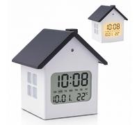 Despertador digital en forma de casa, mini reloj de mesa, despertador de viaje