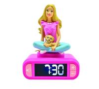 LEXIBOOK, Mattel Barbie, Luz de Noche Reloj Despertador, Sonidos y melodías, Pantalla LCD retroiluminada, Luminoso, Snooze, Rosa, RL800BB