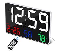 Despertador Digital,Reloj de Pared de 11,5",Despertador con Pantalla Grande y Mando a Distancia inalámbrico,de Gran tamaño con Sello de Fecha,12/24,Reloj Grande para casa,Oficina,Cocina,Escuela