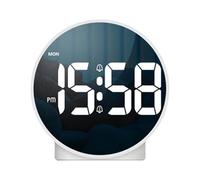 Despertador LED | Reloj digital LED con espejo de 3,94 pulgadas | Diseño ABS minimalista ajustable moderno exposición de luz para dormitorio, cocina, baño, oficina, aula y dormitorio estudiante