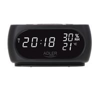 Despertador medición temperatura humedad LED negro Reloj Adler AD 1186