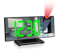 Despertador Proyector Techo, Reloj Proyector Techo, Reloj Despertador Digital, Despertador Inteligente Alimentado por USB, con Gran Pantalla, Temperatura, Snooze, Brillo Ajustable, 12/24H