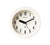 Despertador redondo redondeo de despertador analógico silencioso sin ticking, estela suave, aumento de volumen, dudas y funciones de luz operadas por baterías, fácil establecido relojes pequeños