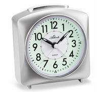 Despertador sin tictac silencioso con luz Snooze Crescendo Cuarzo analógico - 2128/19 (Plata)