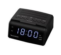 Sunstech FRD35U - Radio despertador con alarma dual, pantalla LED, FM, USB, conexión auriculares, color negro
