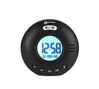 Despertador Vibrante Transportable con Potente Timbre de 75dB, Luz Intermitente y Vibrador Incorporado para Sordos - Geemarc Wake 'N' Shake Voyager - Funciona con Pilas - Negro