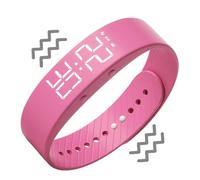 Despertador vibratorio de muñeca | Diseño moderno y fino recargable, reloj de pulsera con alerta vibratoria | para viajes biblioteca estudiantes adolescentes hombres, rosa fuerte, Se référer au