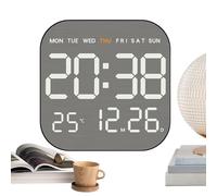Despertadores de dormitorio, reloj con gran pantalla LED, despertadores digitales para el hogar de 7,6 pulgadas con ajustes de brillo ajustables, reloj sólido para despertar matutino, advertencia